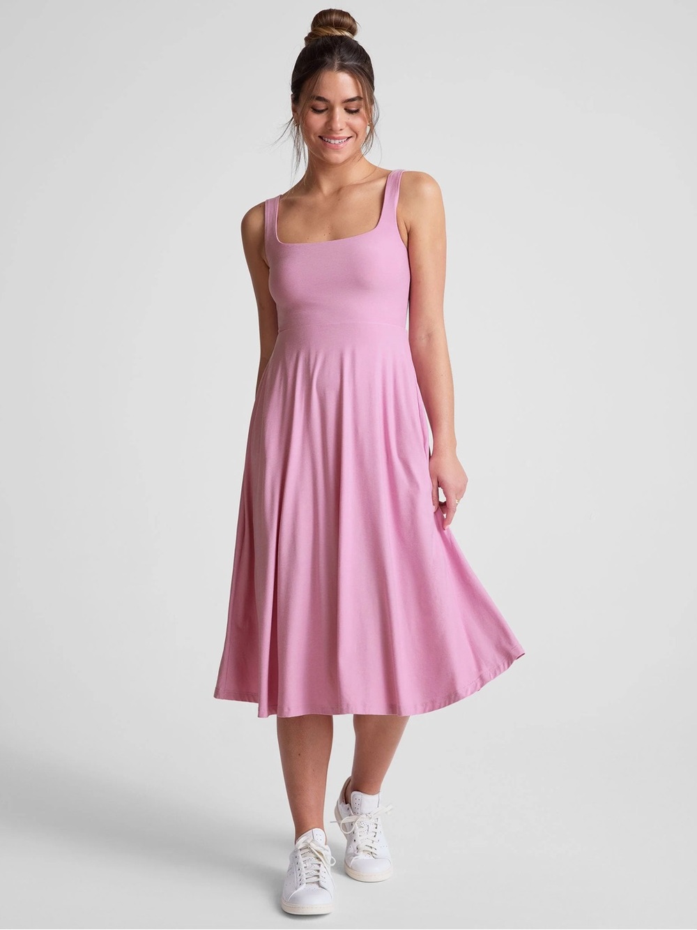 Beyond Yoga Featherweight At The Ready Square Neck Midi Dress